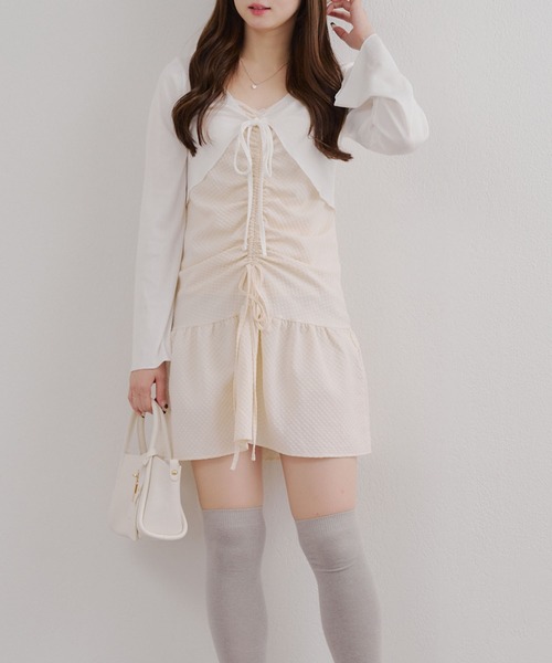 Another Branch olive des olive(アナザーブランチオリーブデオリーブ)の「ボレロ×キャミチュニックSET(ワンピース・レディース・ブラウン/ブラック/オフホワイト・FREE)」の21枚目の写真