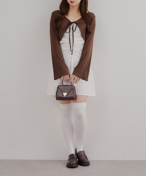 Another Branch olive des olive(アナザーブランチオリーブデオリーブ)の「ボレロ×キャミチュニックSET(ワンピース・レディース・ブラウン/ブラック/オフホワイト・FREE)」の8枚目の写真