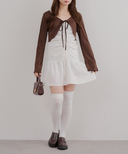 Another Branch olive des olive(アナザーブランチオリーブデオリーブ)の「ボレロ×キャミチュニックSET(ワンピース・レディース・ブラウン/ブラック/オフホワイト・FREE)」の6枚目の写真