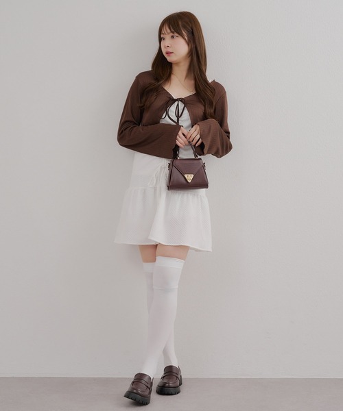 Another Branch olive des olive(アナザーブランチオリーブデオリーブ)の「ボレロ×キャミチュニックSET(ワンピース・レディース・ブラウン/ブラック/オフホワイト・FREE)」の5枚目の写真