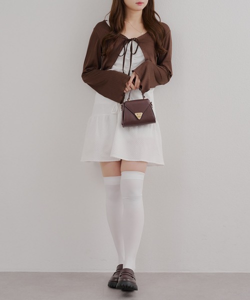 Another Branch olive des olive(アナザーブランチオリーブデオリーブ)の「ボレロ×キャミチュニックSET(ワンピース・レディース・ブラウン/ブラック/オフホワイト・FREE)」の9枚目の写真
