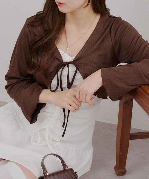 Another Branch olive des olive(アナザーブランチオリーブデオリーブ)の「ボレロ×キャミチュニックSET(ワンピース・レディース・ブラウン/ブラック/オフホワイト・FREE)」の4枚目の写真