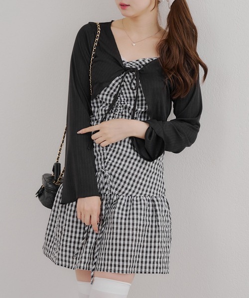 Another Branch olive des olive(アナザーブランチオリーブデオリーブ)の「ボレロ×キャミチュニックSET(ワンピース・レディース・ブラウン/ブラック/オフホワイト・FREE)」の12枚目の写真