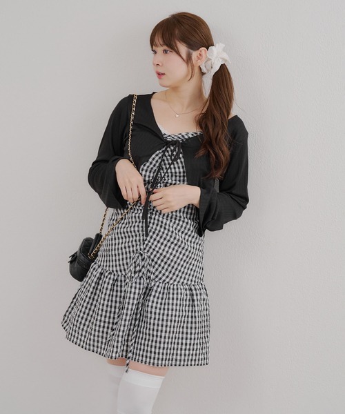 Another Branch olive des olive(アナザーブランチオリーブデオリーブ)の「ボレロ×キャミチュニックSET(ワンピース・レディース・ブラウン/ブラック/オフホワイト・FREE)」の11枚目の写真