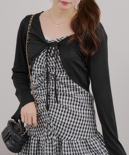 Another Branch olive des olive(アナザーブランチオリーブデオリーブ)の「ボレロ×キャミチュニックSET(ワンピース・レディース・ブラウン/ブラック/オフホワイト・FREE)」の10枚目の写真