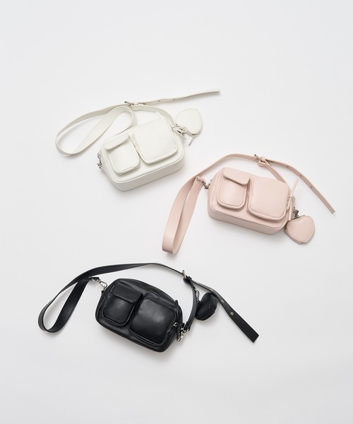 OLIVE des OLIVE（オリーブデオリーブ）の「ハートポーチ付きショルダーバッグ（ショルダーバッグ・レディース・ピンク/オフホワイト/ブラック・FREE）」の5枚目の写真