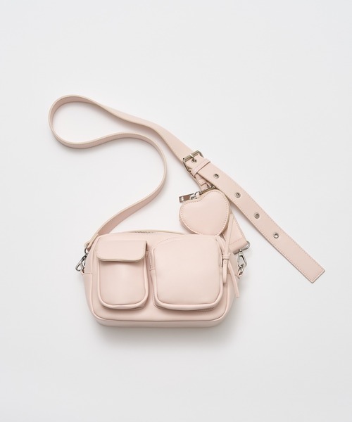 OLIVE des OLIVE（オリーブデオリーブ）の「ハートポーチ付きショルダーバッグ（ショルダーバッグ・レディース・ピンク/オフホワイト/ブラック・FREE）」の9枚目の写真