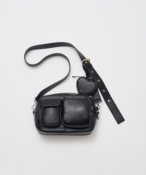 OLIVE des OLIVE（オリーブデオリーブ）の「ハートポーチ付きショルダーバッグ（ショルダーバッグ・レディース・ピンク/オフホワイト/ブラック・FREE）」の10枚目の写真