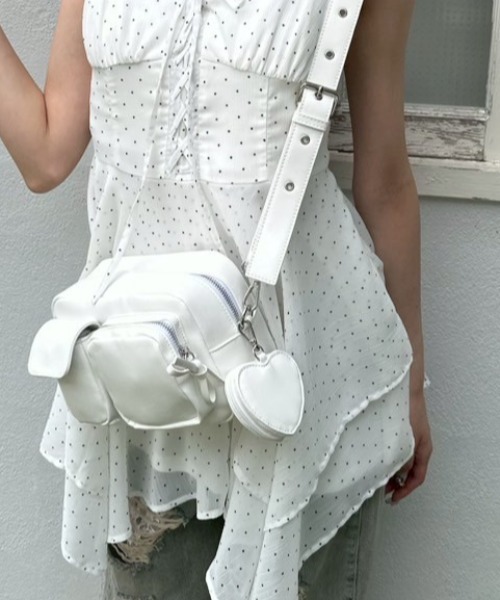 OLIVE des OLIVE（オリーブデオリーブ）の「ハートポーチ付きショルダーバッグ（ショルダーバッグ・レディース・ピンク/オフホワイト/ブラック・FREE）」の14枚目の写真