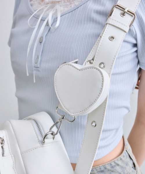 OLIVE des OLIVE（オリーブデオリーブ）の「ハートポーチ付きショルダーバッグ（ショルダーバッグ・レディース・ピンク/オフホワイト/ブラック・FREE）」の20枚目の写真