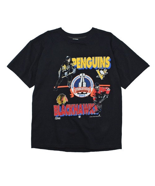 LABORATORY R(ラボラトリーアール)の「【USED】90’s SALEM “NHL Pittsburgh Penguins” ホッケー Tシャツ(Tシャツ/カットソー・メンズ・ブラック・LARGE)」の1枚目の写真