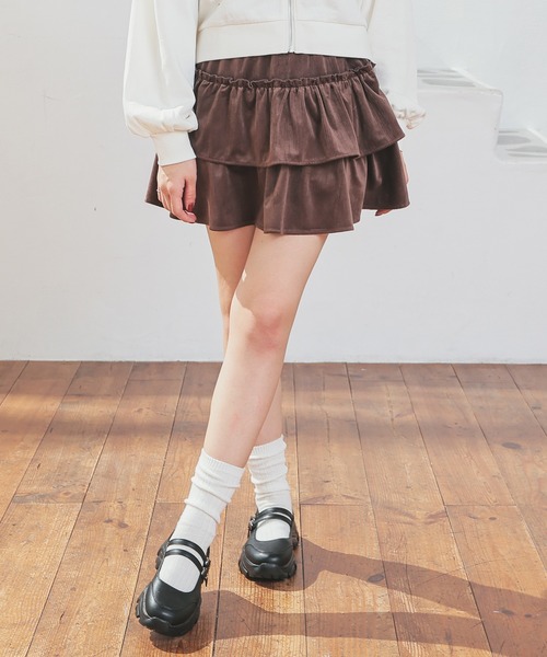 Honeys（ハニーズ）の「フリルミニスカート（スカート・レディース・アイボリー/ベージュ/ブラウン・S/M/L）」の18枚目の写真