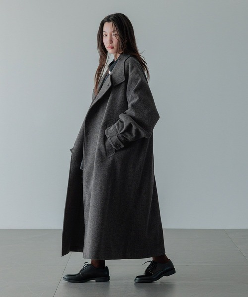 LOWRYS FARM（ローリーズファーム）の「【LFM(U)】ウールライクスタンドコート　 494439（チェスターコート・メンズ・チャコールグレー/ブラック/ブラウン・MEDIUM/LARGE）」の15枚目の写真