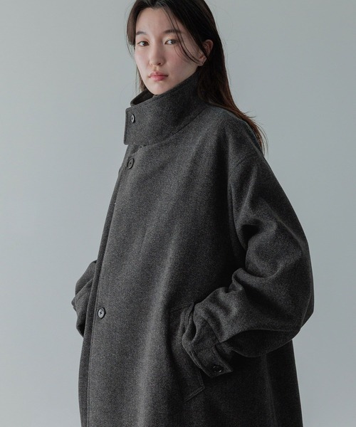 LOWRYS FARM（ローリーズファーム）の「【LFM(U)】ウールライクスタンドコート　 494439（チェスターコート・メンズ・チャコールグレー/ブラック/ブラウン・MEDIUM/LARGE）」の20枚目の写真