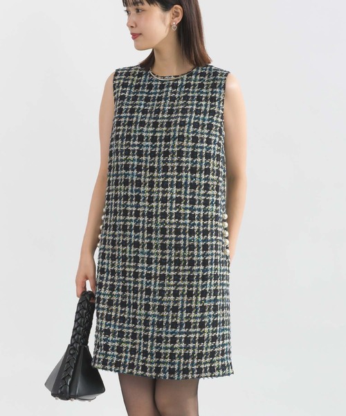 PICCIN PERLA（ピッチンペルラ）の「ポケットパールツイードワンピース（ワンピース・レディース・レッド系その他/ブルー系その他・M/S）」の3枚目の写真