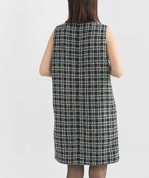 PICCIN PERLA（ピッチンペルラ）の「ポケットパールツイードワンピース（ワンピース・レディース・レッド系その他/ブルー系その他・M/S）」の4枚目の写真