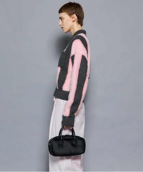 MAISON SPECIAL(メゾンスペシャル)の「Soutien Collar Stripe Zip Knit Cardigan/ステンカラーストライプジップニットカーデ(カーディガン/ボレロ・レディース・ピンク/ブルー・FREE)」の7枚目の写真