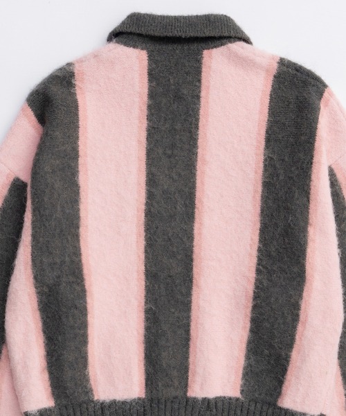 MAISON SPECIAL(メゾンスペシャル)の「Soutien Collar Stripe Zip Knit Cardigan/ステンカラーストライプジップニットカーデ(カーディガン/ボレロ・レディース・ピンク/ブルー・FREE)」の15枚目の写真