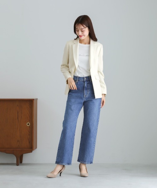 WHITE JOOLA(ホワイトジョーラ)の「UVカット・速乾・接触冷感・防シワ・ストレッチ・洗える【多機能すぎるジャケット】ダブルピケクロス・テーラードジャケット(テーラードジャケット・レディース・アイボリー/ネイビー/ブラック・S/L/M)」の20枚目の写真