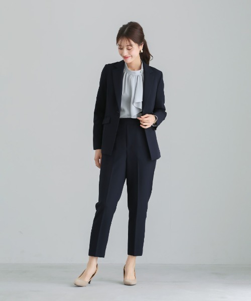 WHITE JOOLA(ホワイトジョーラ)の「UVカット・速乾・接触冷感・防シワ・ストレッチ・洗える【多機能すぎるジャケット】ダブルピケクロス・テーラードジャケット(テーラードジャケット・レディース・アイボリー/ネイビー/ブラック・S/L/M)」の14枚目の写真