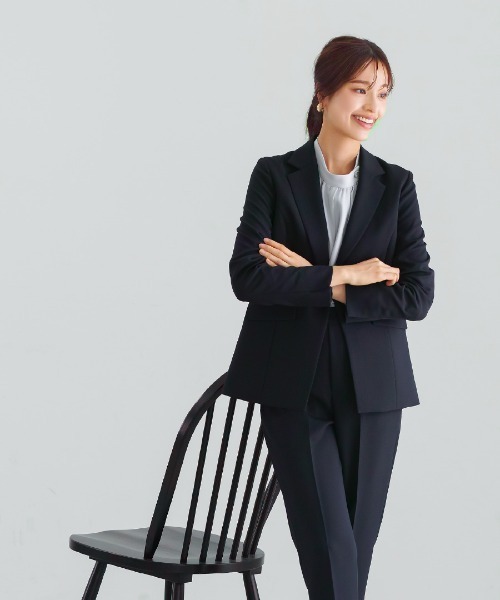 WHITE JOOLA(ホワイトジョーラ)の「UVカット・速乾・接触冷感・防シワ・ストレッチ・洗える【多機能すぎるジャケット】ダブルピケクロス・テーラードジャケット(テーラードジャケット・レディース・アイボリー/ネイビー/ブラック・S/L/M)」の9枚目の写真