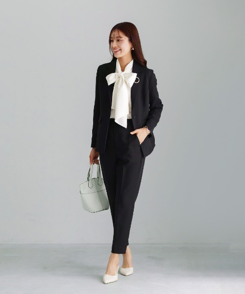 WHITE JOOLA(ホワイトジョーラ)の「UVカット・速乾・接触冷感・防シワ・ストレッチ・洗える【多機能すぎるジャケット】ダブルピケクロス・テーラードジャケット(テーラードジャケット・レディース・アイボリー/ネイビー/ブラック・S/L/M)」の17枚目の写真