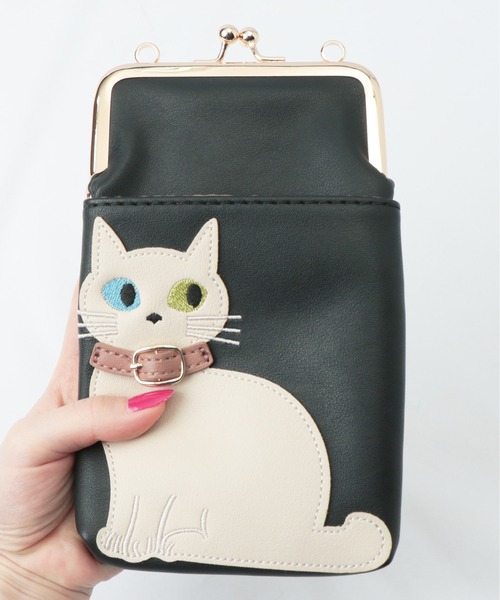 BACKYARD FAMILY(バックヤードファミリー)の「猫がま口ショルダー(ショルダーバッグ・レディース・ホワイト/ブラック/グレー系その他/ベージュ系その他・FREE)」の9枚目の写真