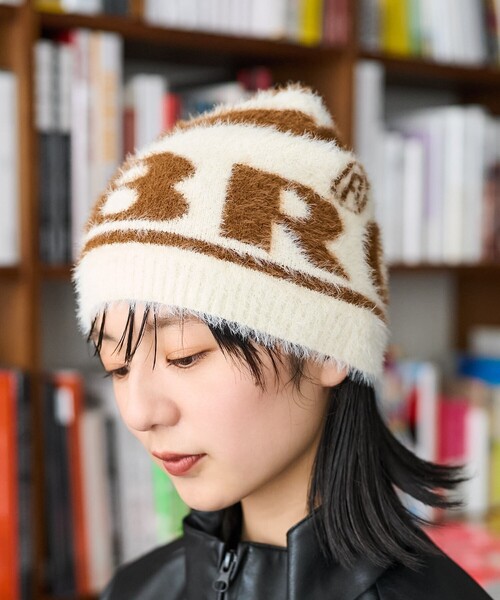 FREAK'S STORE（フリークスストア）の「UMBRO × FREAK'S STORE/アンブロ 別注 モヘアロゴビーニー（ニットキャップ/ビーニー・レディース・ネイビー/ブラウン/ブラック/グレー/ナチュラル・ONE SIZE）」の12枚目の写真
