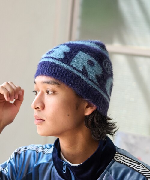 FREAK'S STORE（フリークスストア）の「UMBRO × FREAK'S STORE/アンブロ 別注 モヘアロゴビーニー（ニットキャップ/ビーニー・レディース・ネイビー/ブラウン/ブラック/グレー/ナチュラル・ONE SIZE）」の10枚目の写真