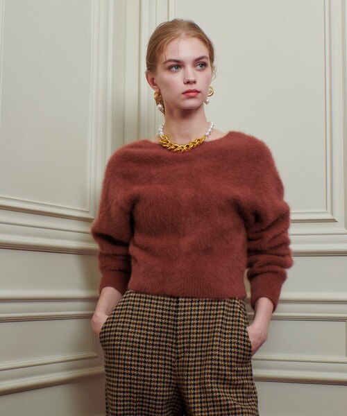 LOULOU WILLOUGHBY（ルルウィルビー）の「【LOULOU WILLOUGHBY】カシミヤブレンドファー加工Ｖカーディガン（カーディガン/ボレロ・レディース・ライトベージュ/ライトピンク/ブラック/キャメル・2）」の10枚目の写真