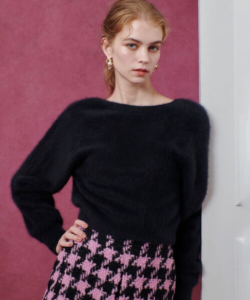 ルルウィルビー　ファーボレロカーディガン　ウォッシャブル LOULOU WILLOUGHBY】ファーボレロカーディガン