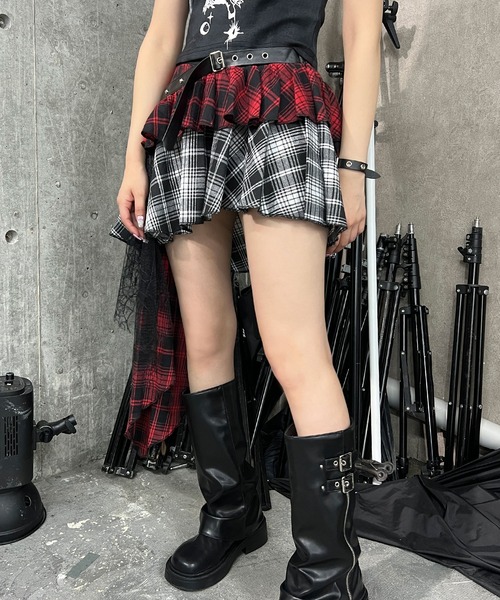 Figments（フィグメンツ）の「パンクレイヤードチェックイレヘムスカート（スカート・レディース・その他1・FREE）」の3枚目の写真