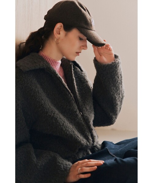 BEAMS HEART（ビームスハート）の「シャギー ドロスト ブルゾン（ブルゾン・レディース・チャコールグレー/ブラウン系その他2・FREE）」の4枚目の写真