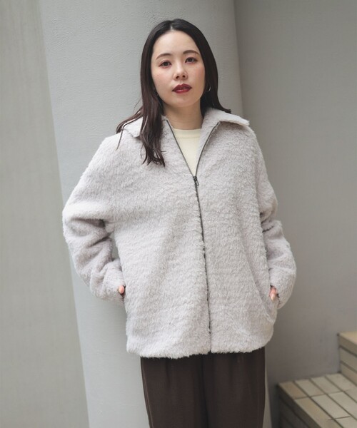 BEAMS HEART（ビームスハート）の「シャギー ドロスト ブルゾン（ブルゾン・レディース・チャコールグレー/ブラウン系その他2・FREE）」の9枚目の写真