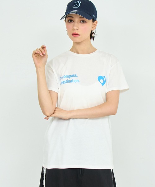 ANAP(アナップ)の「ハート メッセージ プリント Tシャツ(Tシャツ/カットソー・レディース・ホワイト/ピンク/ブラック・FREE)」の2枚目の写真