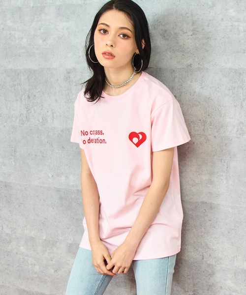 セール】ハート メッセージ プリント Tシャツ（Tシャツ/カットソー