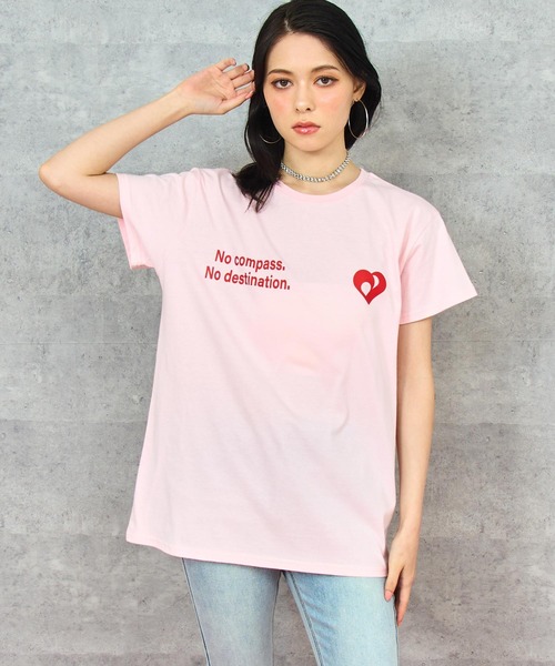 ANAP(アナップ)の「ハート メッセージ プリント Tシャツ(Tシャツ/カットソー・レディース・ホワイト/ピンク/ブラック・FREE)」の10枚目の写真