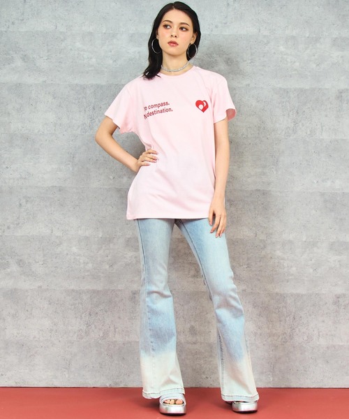 ANAP(アナップ)の「ハート メッセージ プリント Tシャツ(Tシャツ/カットソー・レディース・ホワイト/ピンク/ブラック・FREE)」の12枚目の写真