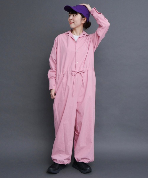 I am I in fact...（アイアムアイインファクト）の「●COTTON DYED POPLIN オールインワン（つなぎ/オールインワン・レディース・ネイビー/ピンク/ベージュ・FREE）」の3枚目の写真