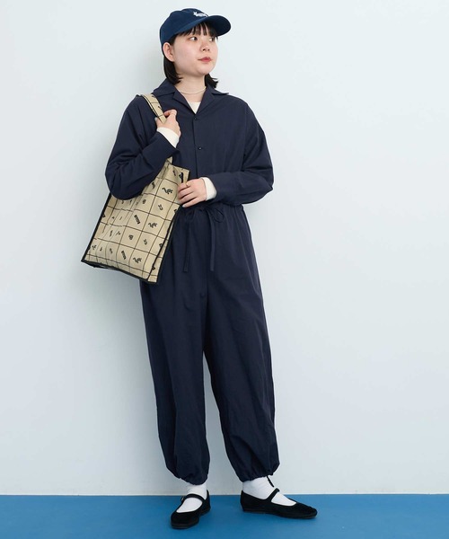 I am I in fact...（アイアムアイインファクト）の「●COTTON DYED POPLIN オールインワン（つなぎ/オールインワン・レディース・ネイビー/ピンク/ベージュ・FREE）」の9枚目の写真