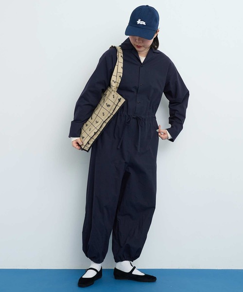 I am I in fact...（アイアムアイインファクト）の「●COTTON DYED POPLIN オールインワン（つなぎ/オールインワン・レディース・ネイビー/ピンク/ベージュ・FREE）」の10枚目の写真
