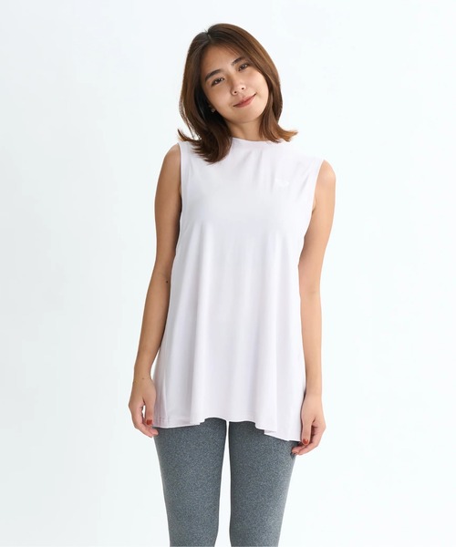 ROXY（ロキシー）の「FEEL THE WIND TANK/ロキシー水陸両用速乾UVケアバックカッティングデザインノースリーブ・タンクトップ（水着）（タンクトップ・レディース・ホワイト/ブラック/ピンク・MEDIUM/LARGE/SMALL）」の6枚目の写真