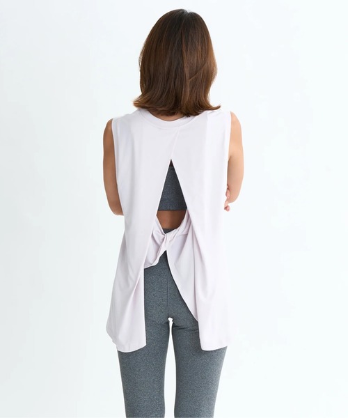 ROXY（ロキシー）の「FEEL THE WIND TANK/ロキシー水陸両用速乾UVケアバックカッティングデザインノースリーブ・タンクトップ（水着）（タンクトップ・レディース・ホワイト/ブラック/ピンク・MEDIUM/LARGE/SMALL）」の7枚目の写真