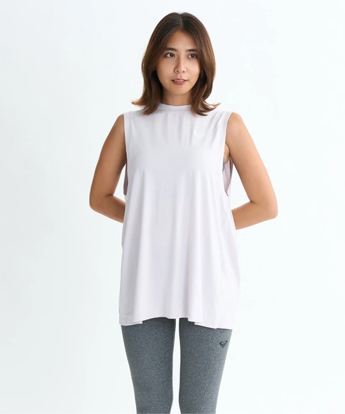 ROXY（ロキシー）の「FEEL THE WIND TANK/ロキシー水陸両用速乾UVケアバックカッティングデザインノースリーブ・タンクトップ（水着）（タンクトップ・レディース・ホワイト/ブラック/ピンク・MEDIUM/LARGE/SMALL）」の8枚目の写真