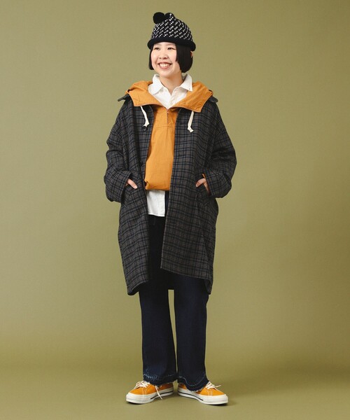 BEAMS BOY（ビームスボーイ）の「ガンクラブ チェック コート（ステンカラーコート・レディース・ベージュ/ネイビー・1/2）」の7枚目の写真