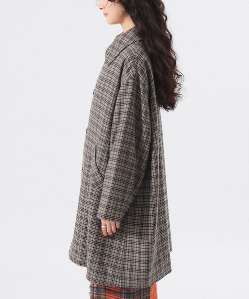 BEAMS BOY（ビームスボーイ）の「ガンクラブ チェック コート（ステンカラーコート・レディース・ベージュ/ネイビー・1/2）」の14枚目の写真