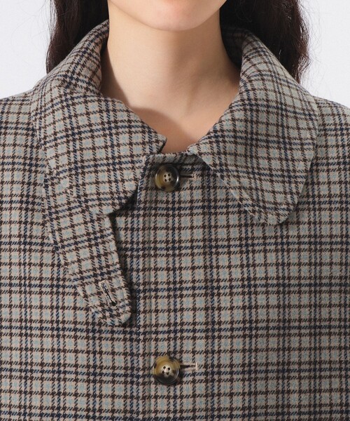 BEAMS BOY（ビームスボーイ）の「ガンクラブ チェック コート（ステンカラーコート・レディース・ベージュ/ネイビー・1/2）」の20枚目の写真