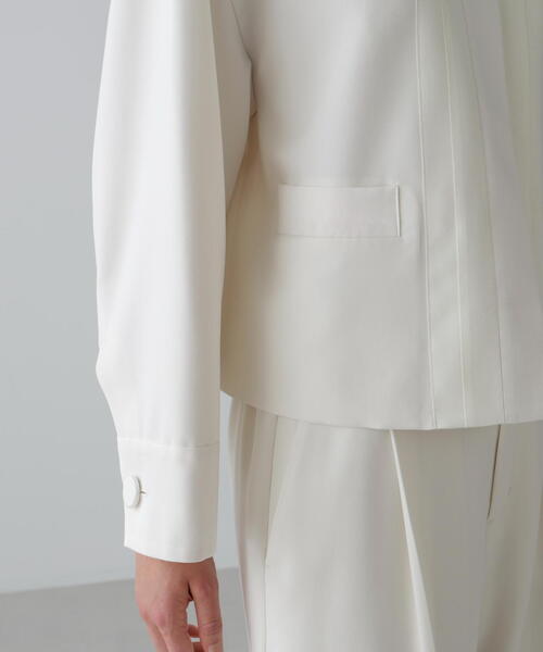 セール】◇ストレッチジョーゼットジャケット（ノーカラージャケット