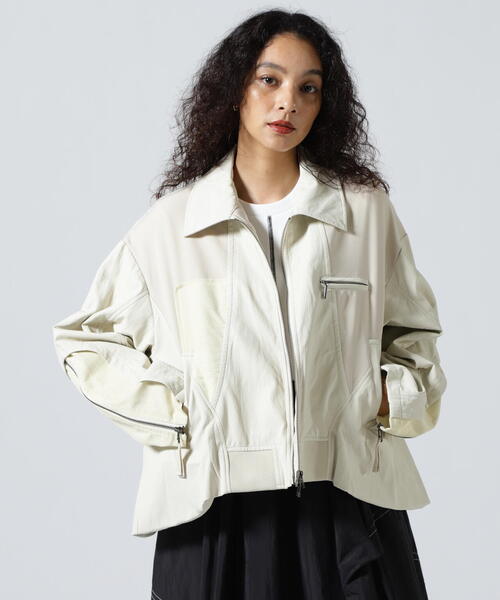 AULA AILA（アウラアイラ）の「AULA AILA/アウラアイラ/BALLOON HEM BLOUSON/バルーンヘムブルゾン（ブルゾン・レディース・ブラック/ホワイト系2・0）」の4枚目の写真