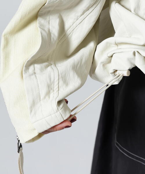 AULA AILA（アウラアイラ）の「AULA AILA/アウラアイラ/BALLOON HEM BLOUSON/バルーンヘムブルゾン（ブルゾン・レディース・ブラック/ホワイト系2・0）」の20枚目の写真